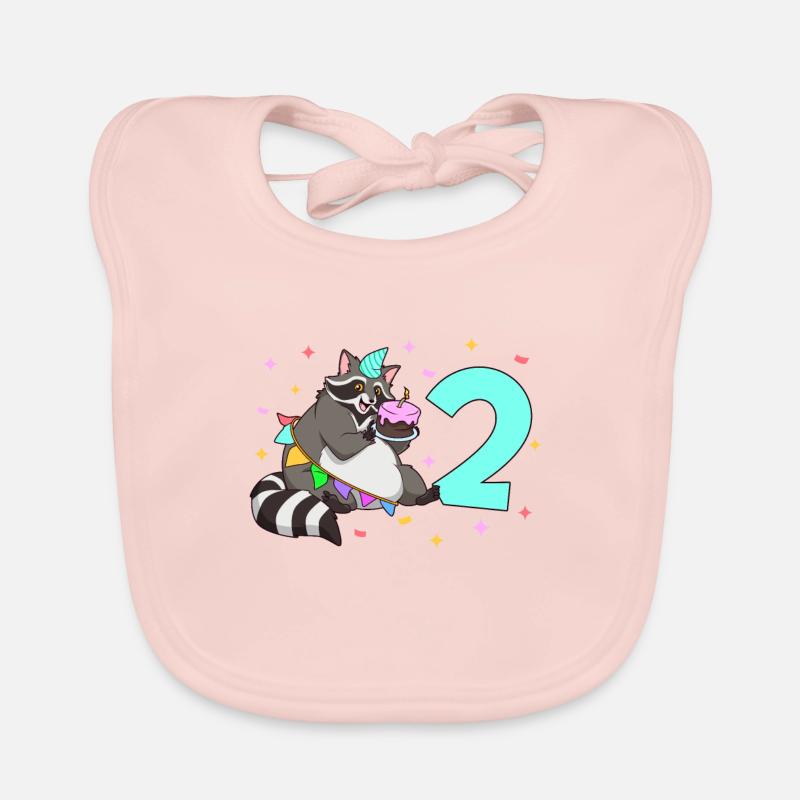 Mit Waschbär - Kinder Geburtstag 2 Jahre Baby Bio-Lätzchen