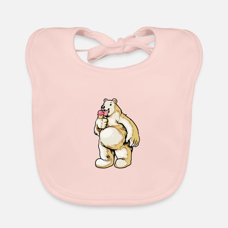 Comic Eisbär genießt Eistüte Baby Bio-Lätzchen