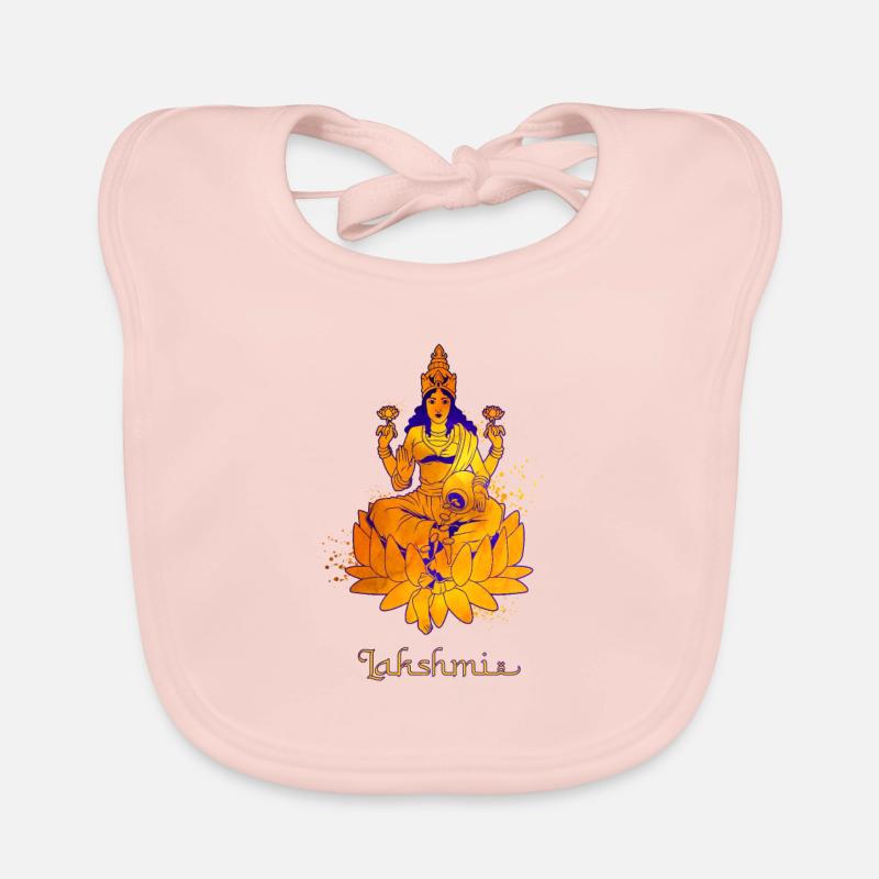 Dieu hindou - Lakshmi - Bavoir bio Bébé - rose