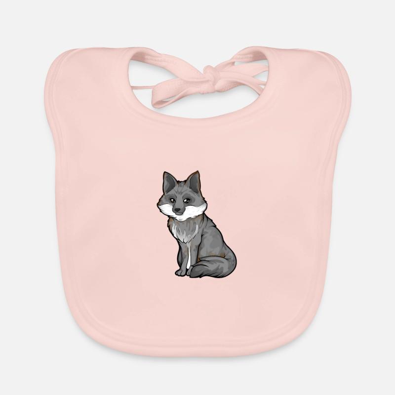 Zeichnung eines Graufuchs Baby Bio-Lätzchen