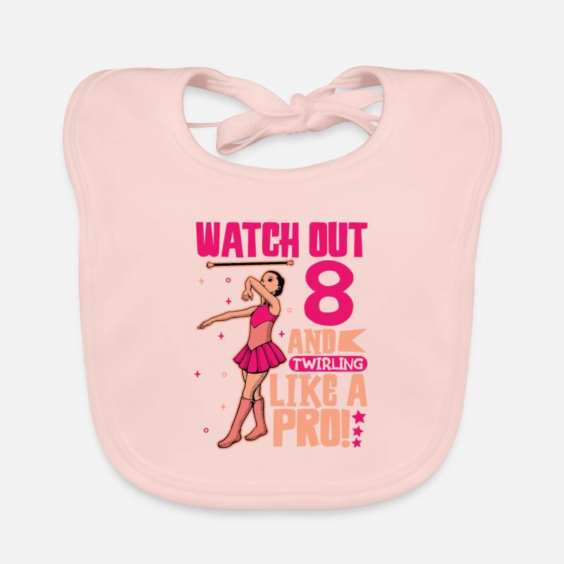 Ich bin 8 - Mädchen Twirling Baby Bio-Lätzchen