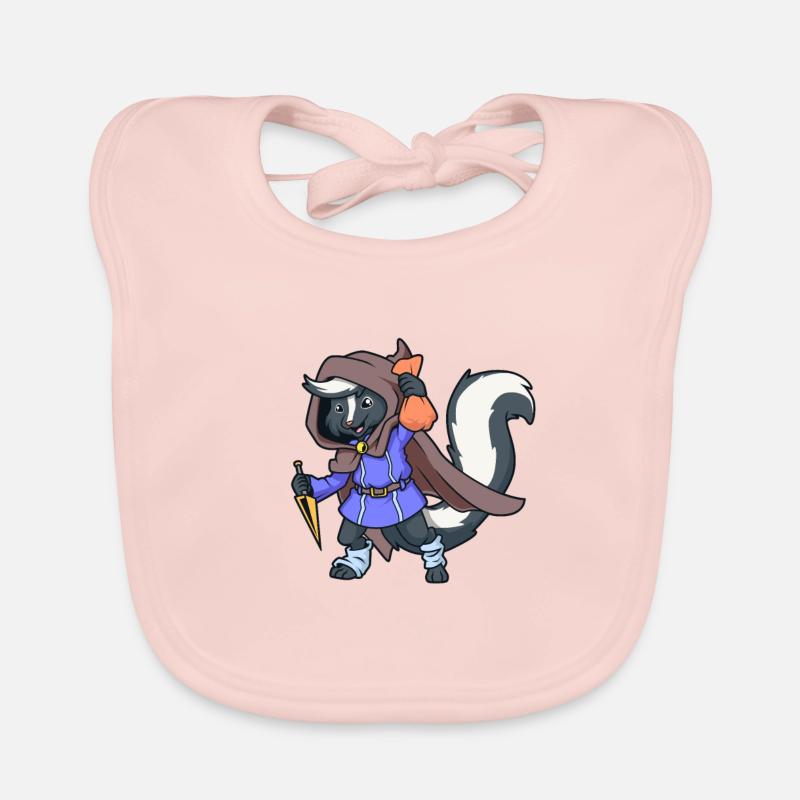 RPG Character - Thief - Rogue - Skunk Organic Baby Bibs