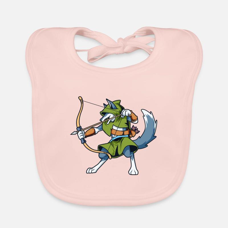 RPG Character - Ranger - Hunter - Wolf Organic Baby Bibs
