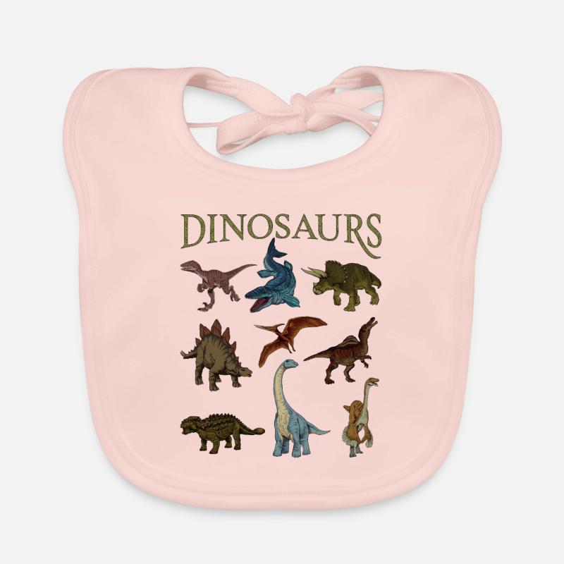 Dinosauri vari Bavaglino ecologico per neonato