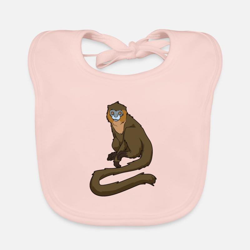 Kawaii Blue-mouthed Monkey Organic Baby Bibs