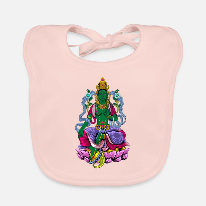 Bouddhisme Dieu Bodhisattva Tara Verte Bavoir bio Bébé