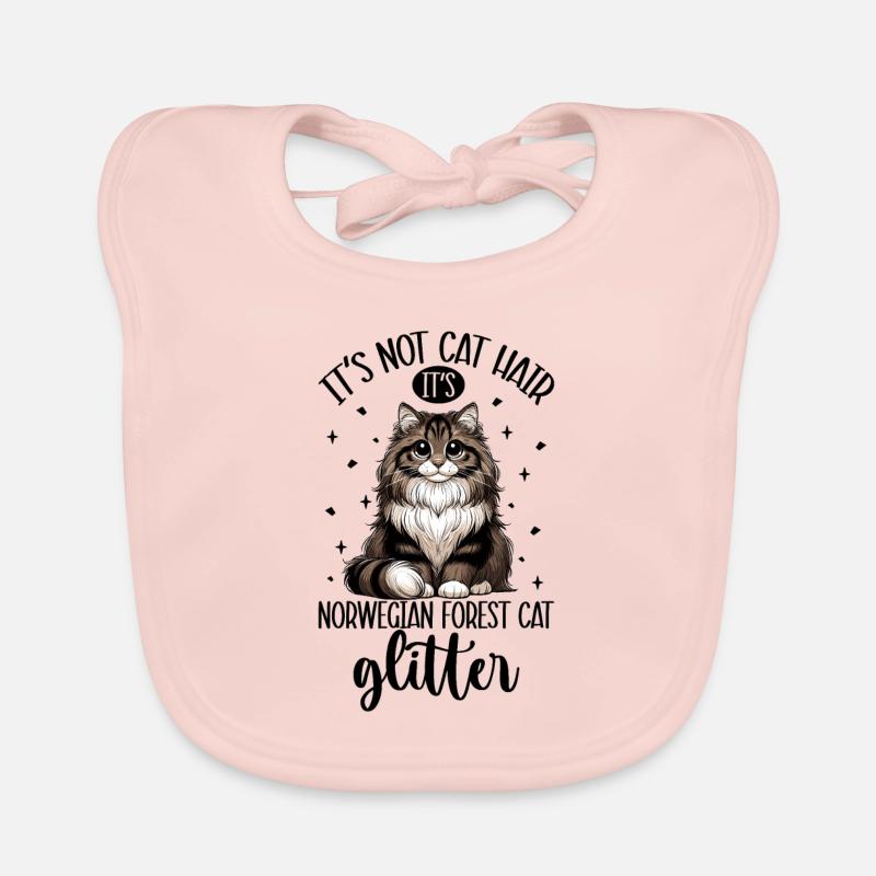 Chats Paillettes - Chat des forêts norvégiennes Bavoir bio Bébé