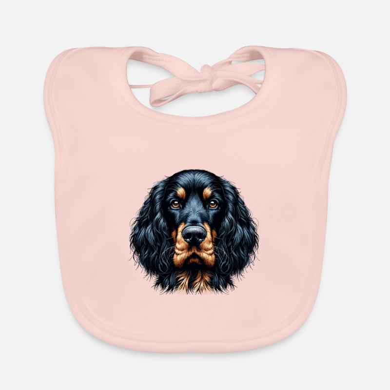 Dog Face - Gordon Setter Organic Baby Bibs