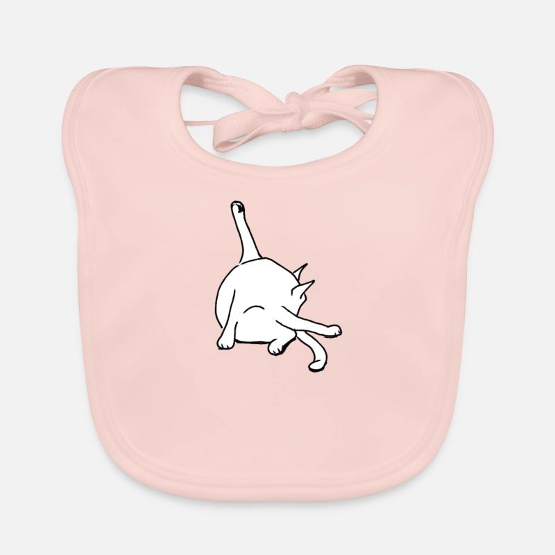 Cat Washing Bottom Organic Baby Bibs