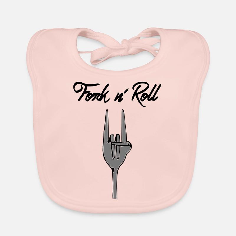 Fork n' Roll - Bavoir bio Bébé - rose