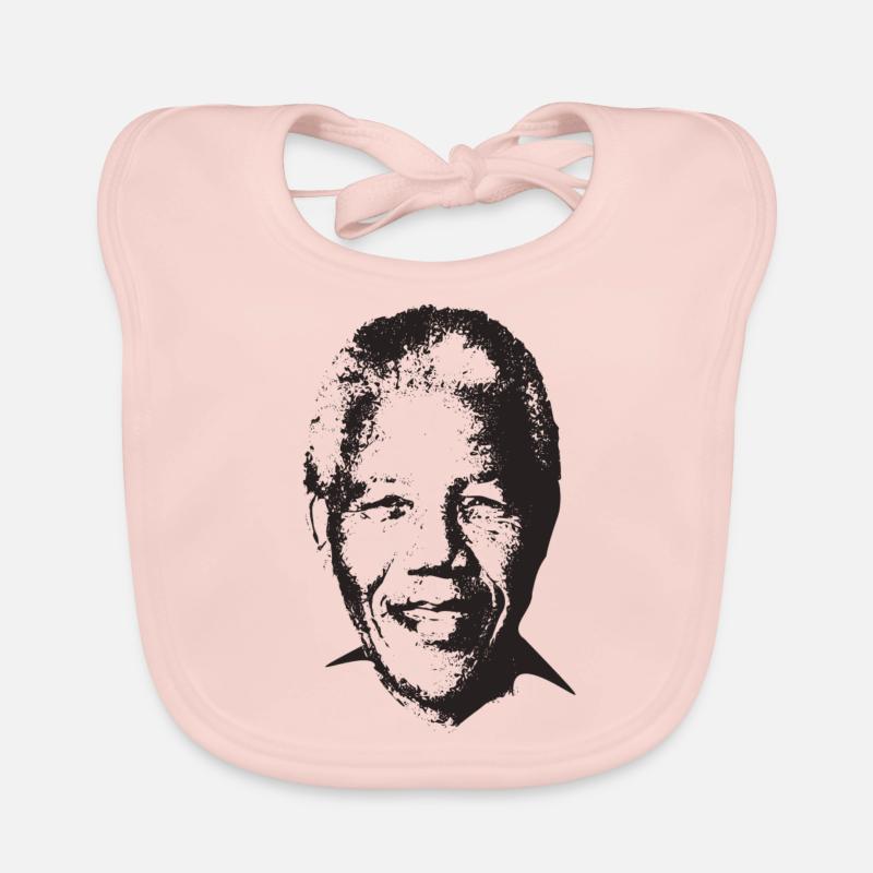 Nelson Mandela - Bavoir bio Bébé - rose