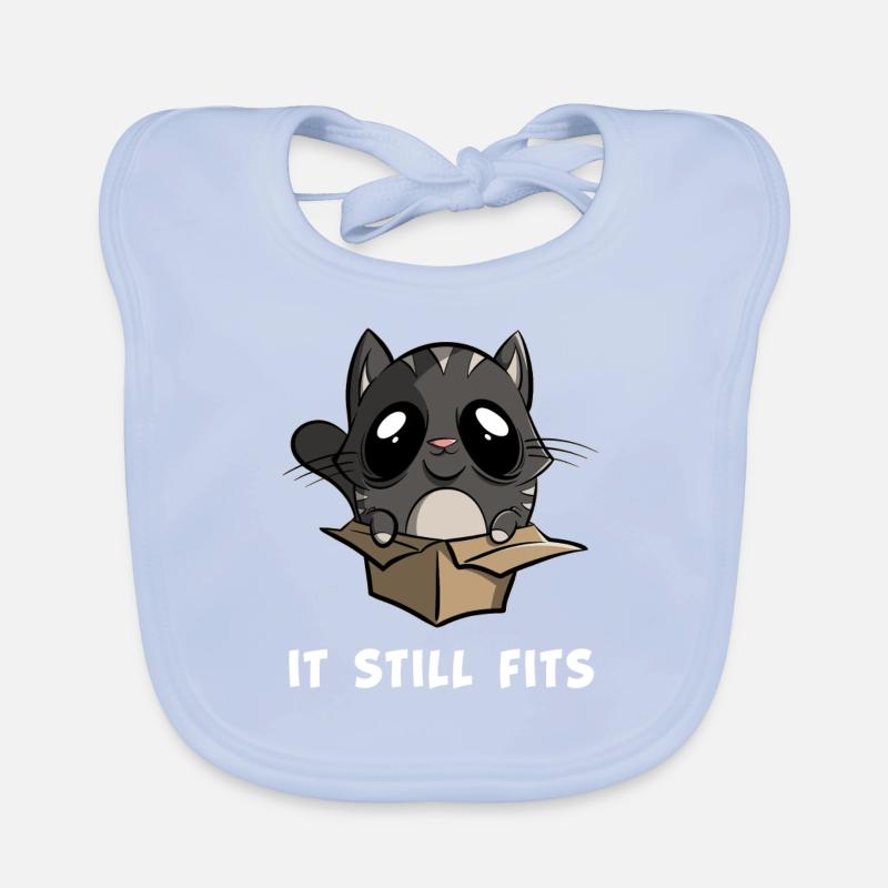 It still fits - Katze im Karton Baby Bio-Lätzchen