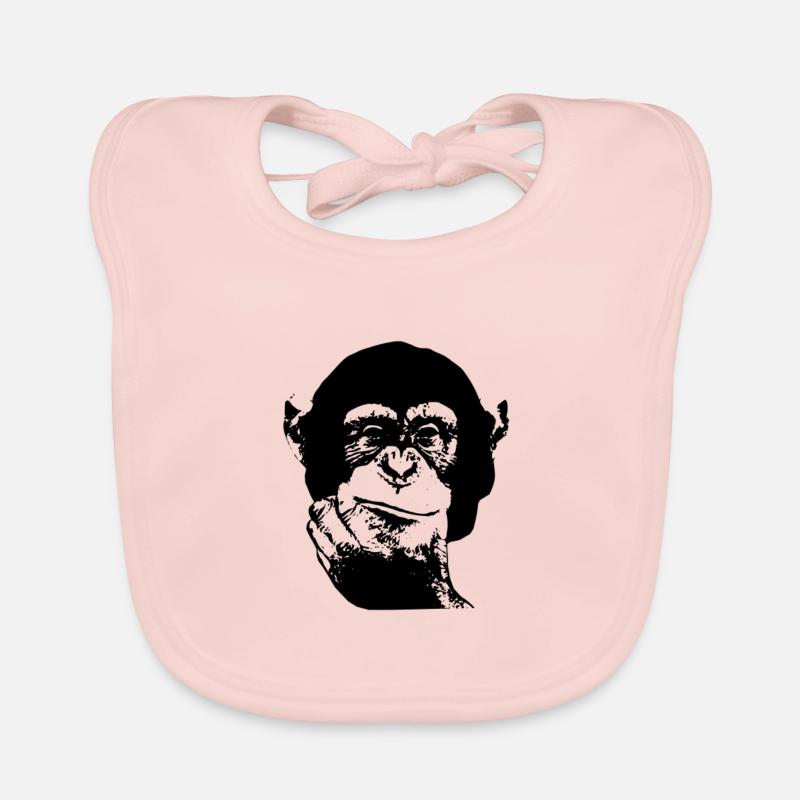 Denken Sie Schimpansen - Baby Bio-Lätzchen - Rose