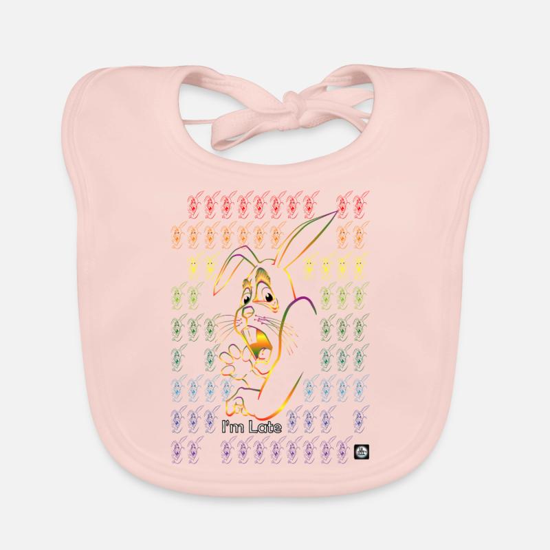 Lapin - Bavoir bio Bébé - rose