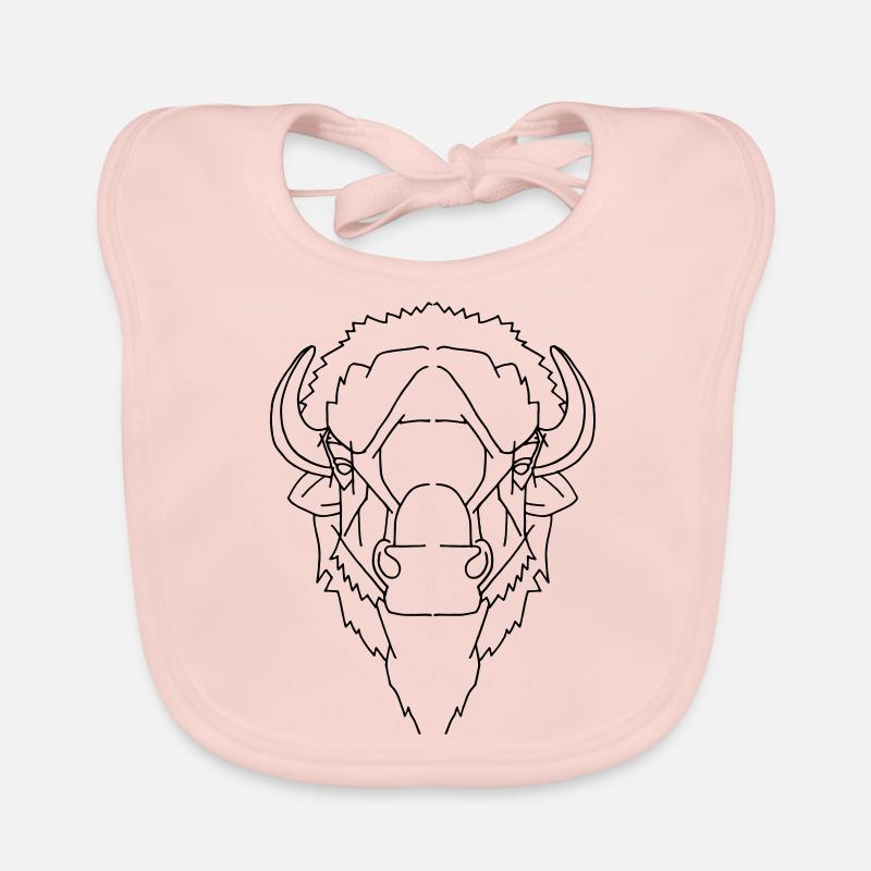 Büffel Bison Geometrisch Geschenk Farbe anpassbar! Baby Bio-Lätzchen