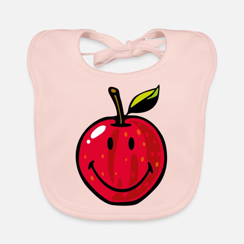 Smiley Red Apple Baby Bio-Lätzchen