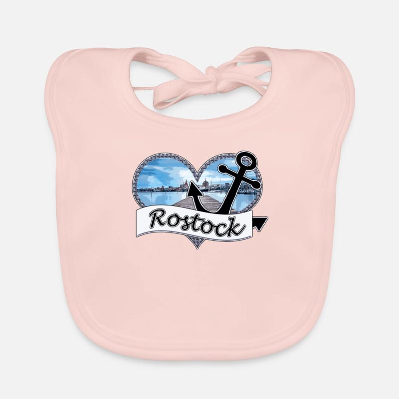 Rostocker Schriftzug mit Anker | Yolo-Artwork Baby Bio-Lätzchen