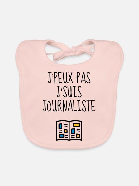journaliste / journalisme / journal / reporter - Bavoir bio Bébé - rose - Devant