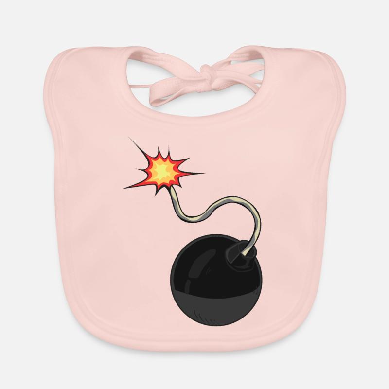 bomb meche drawing flame Organic Baby Bibs