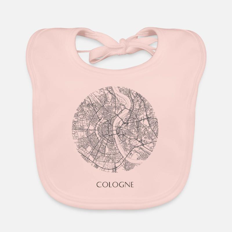 Carte de Cologne im Kreis - Bavoir bio Bébé - rose
