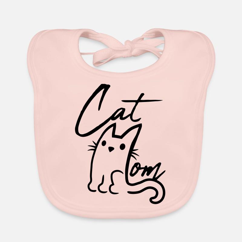 Cat Mom Text Logo Baby Bio-Lätzchen