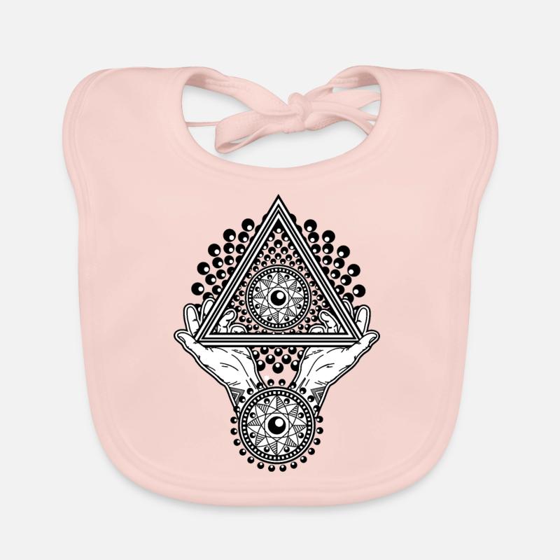 Pyramide Illuminati et œil omniscient dans le triangle Bavoir bio Bébé