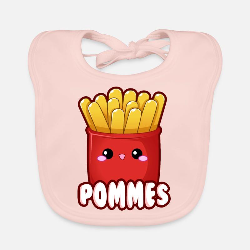 Français frites Émoticône de restauration rapide Mignon Bavoir bio Bébé