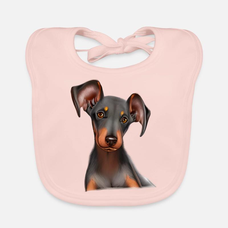 Dobermann Hund Dobermanntrainer Dobermannwelpe Baby Bio-Lätzchen