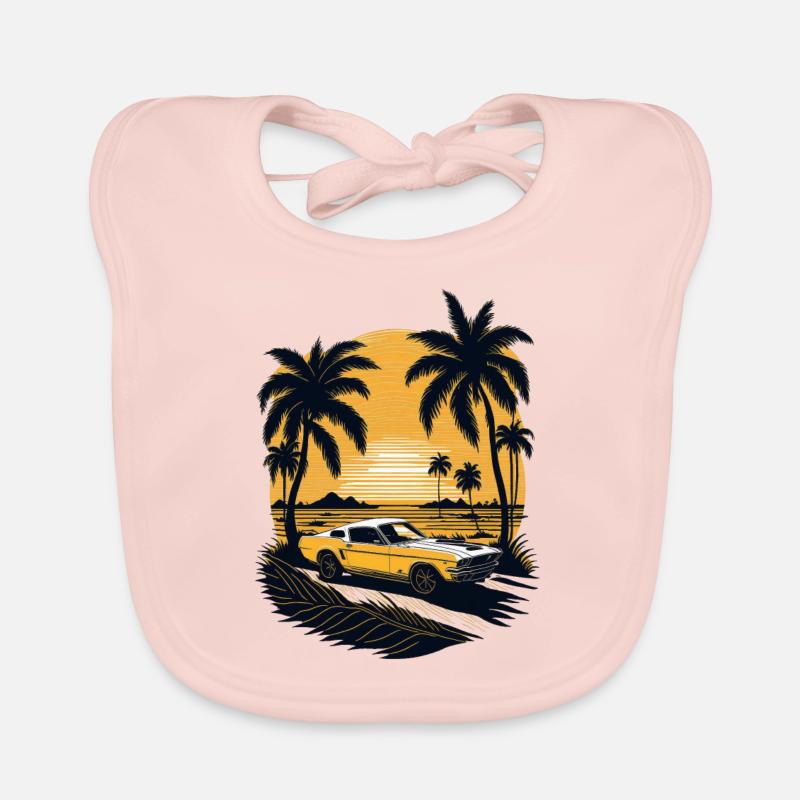 Le coucher de soleil doré illumine la plage tranquille Bavoir bio Bébé