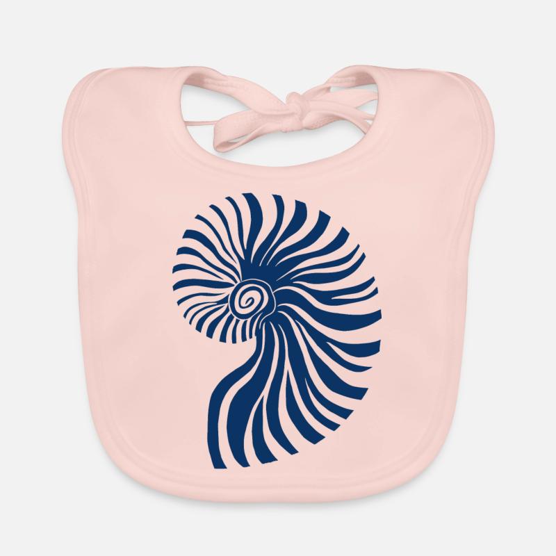 Blue Ammonite Organic Baby Bibs