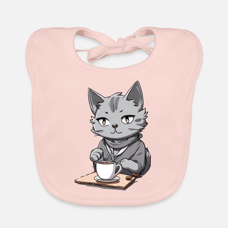 chat café Bavoir bio Bébé