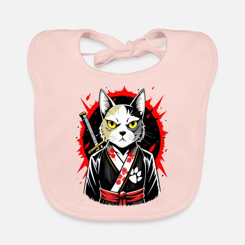 Samurai-Katze Baby Bio-Lätzchen