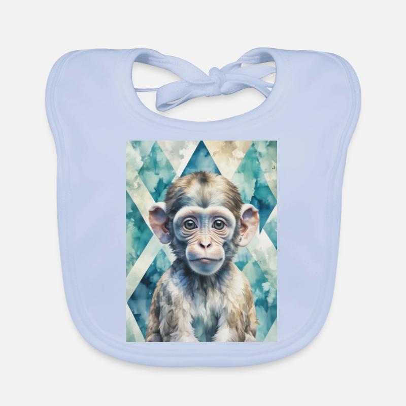 Bébé singe curieux Bavoir bio Bébé