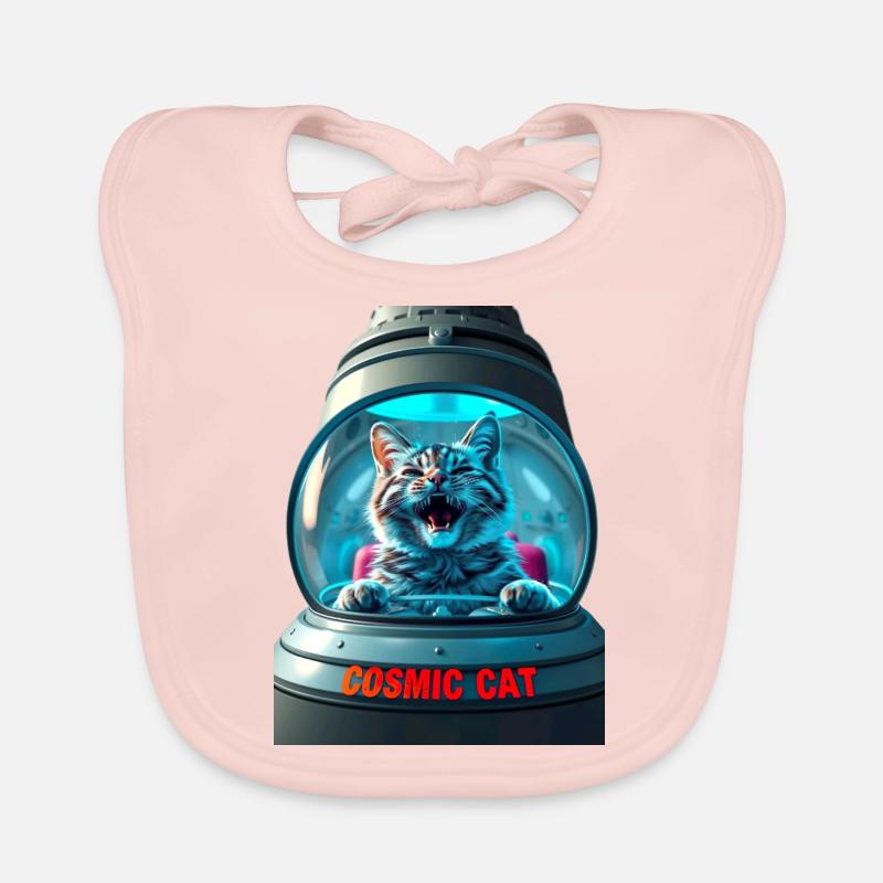 Lustige Katze in einem UFO-Schiff Baby Bio-Lätzchen