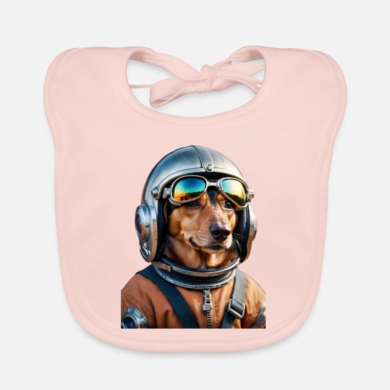 Space Dachshund | Dog in space Organic Baby Bibs