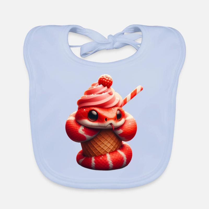 Serpent Mignon en Cornet de Glace Bavoir bio Bébé
