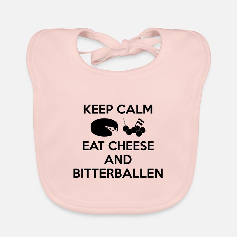 KEEP CALM Essen Sie Käse und Bitterballen Multi Color Baby Bio-Lätzchen