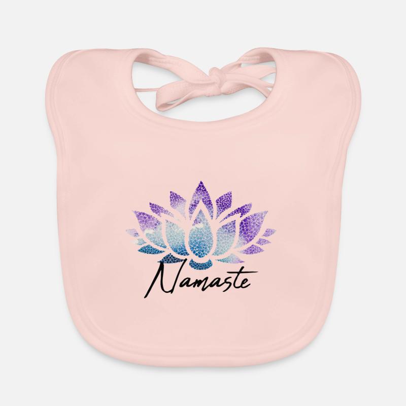 Namaste Lotusblüte bunt Muster Pattern - Baby Bio-Lätzchen - Rose