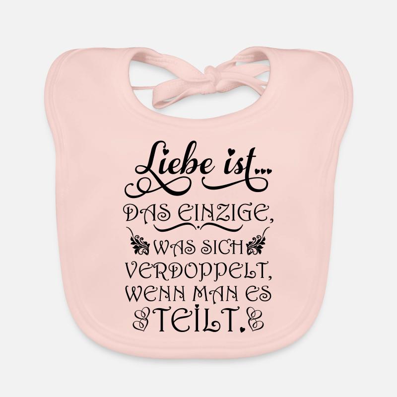 Liebe verdoppelt sich wenn man sie teilt! Baby Bio-Lätzchen