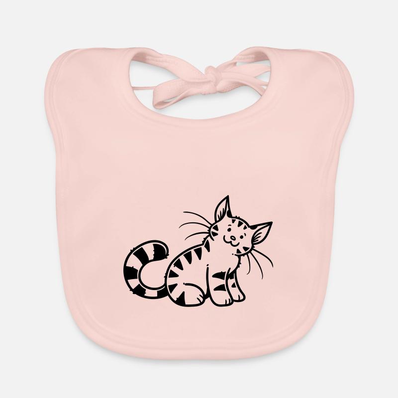 Chaton de dessin animé Bavoir bio Bébé