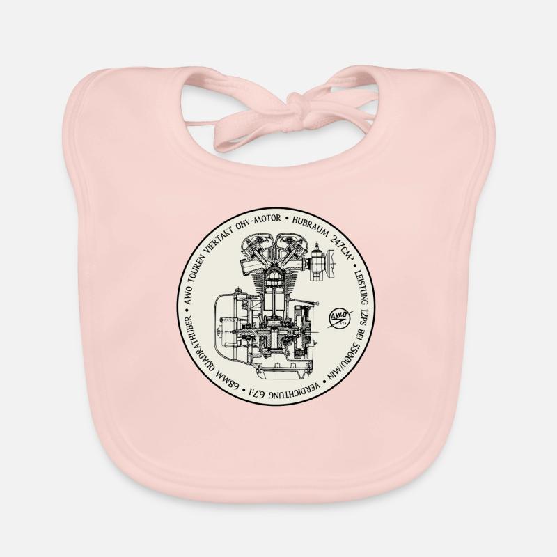 AWO Tour engine light gray Organic Baby Bibs