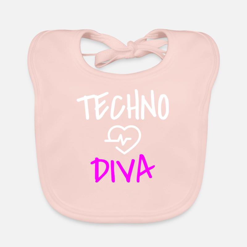 Techno Love Techno Passion - Baby Bio-Lätzchen - Rose