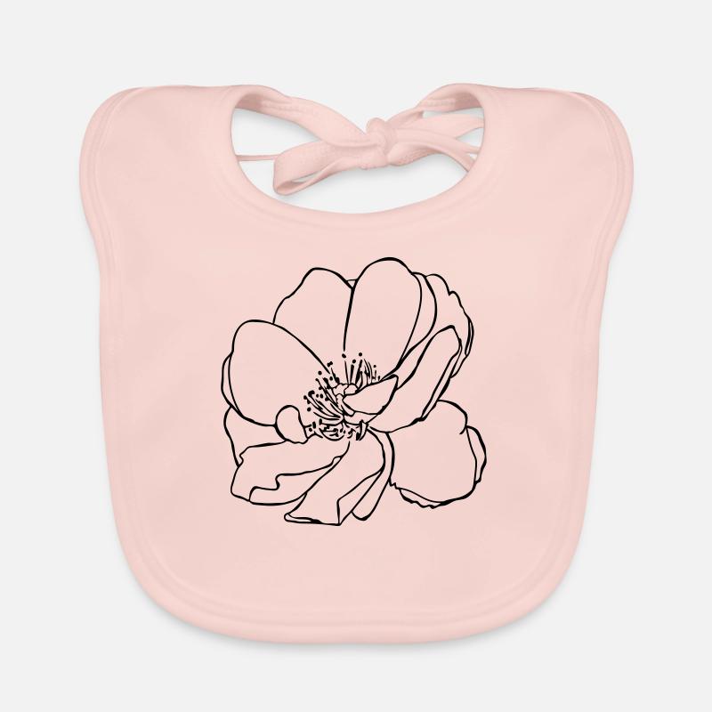 Flower minimalist - Organic Baby Bibs - rose