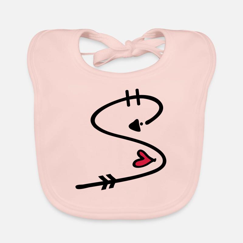 Letter S with arrow heart Organic Baby Bibs