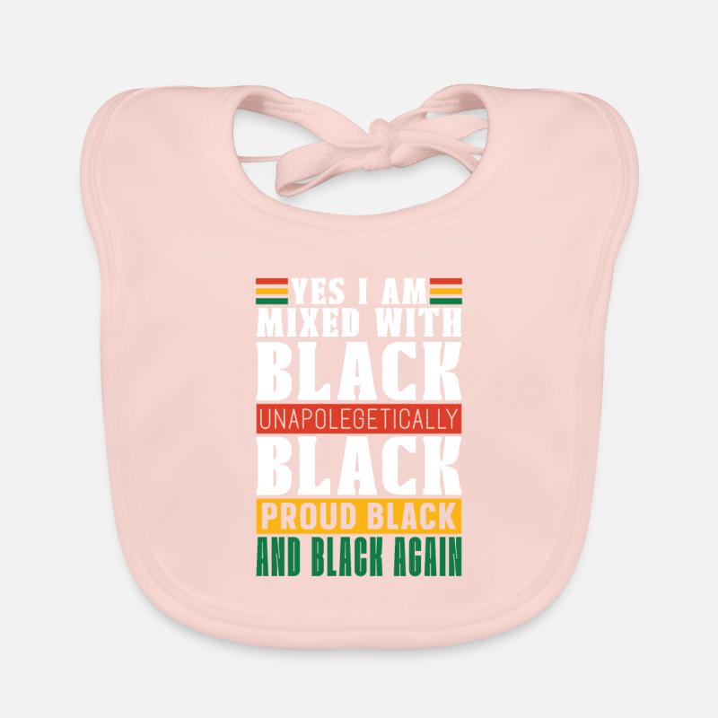 Fier Afro-Américain noir des Noirs - Bavoir bio Bébé - rose