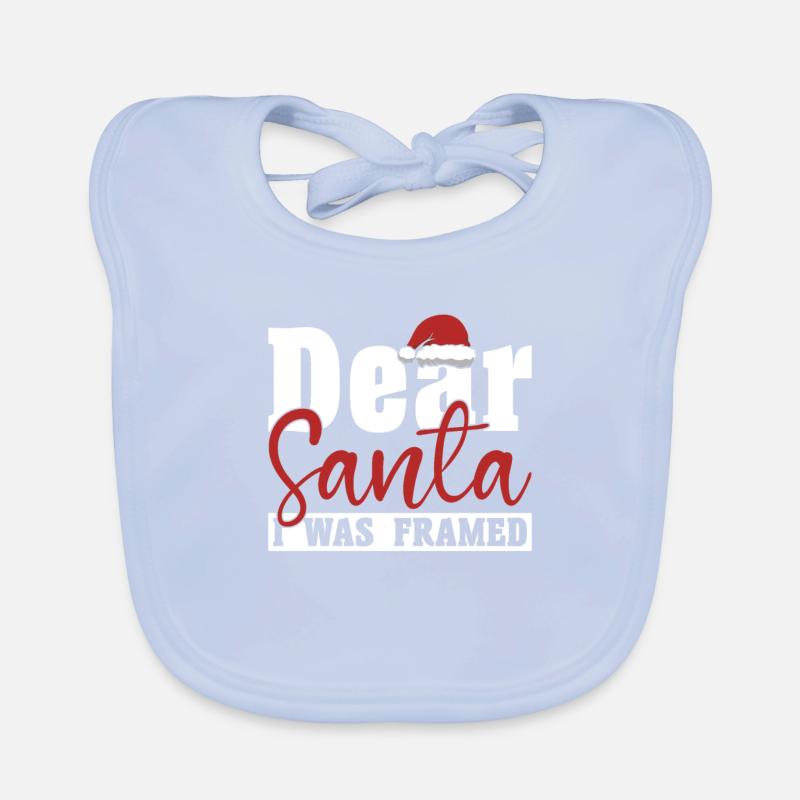 Dear Santa, I was framed, funny things Organic Baby Bibs