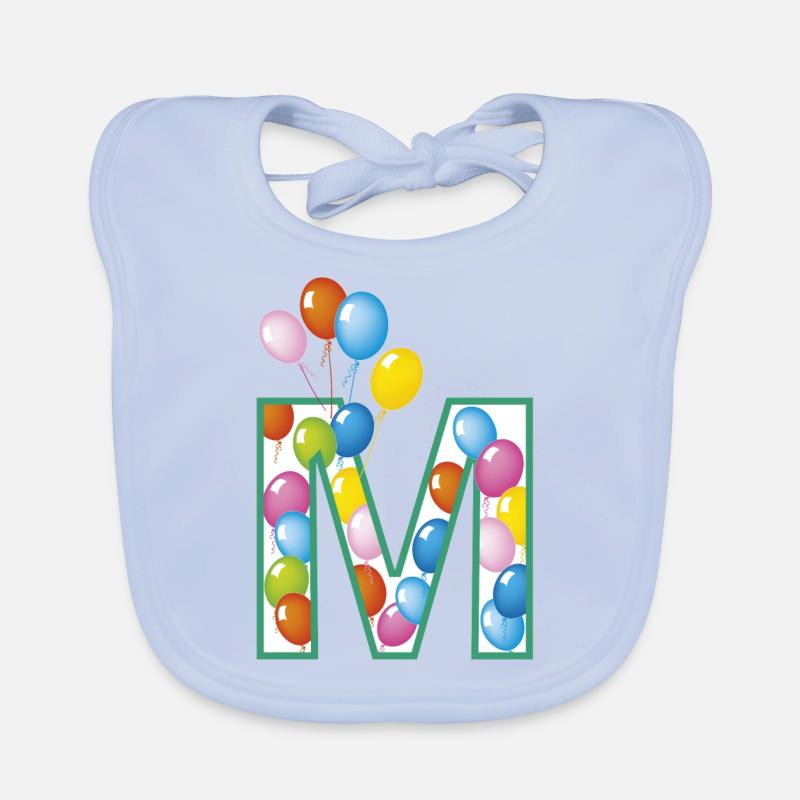 Buchstabe M Luftballons Baby Bio-Lätzchen