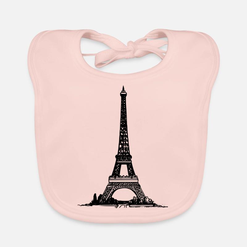 Eiffel Tower Organic Baby Bibs