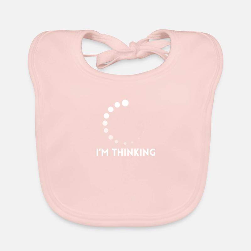 I'm Thinking Computer Design - Organic Baby Bibs - rose