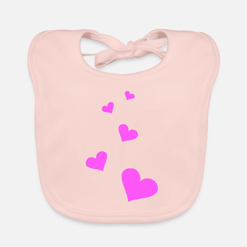 Pink heart Organic Baby Bibs